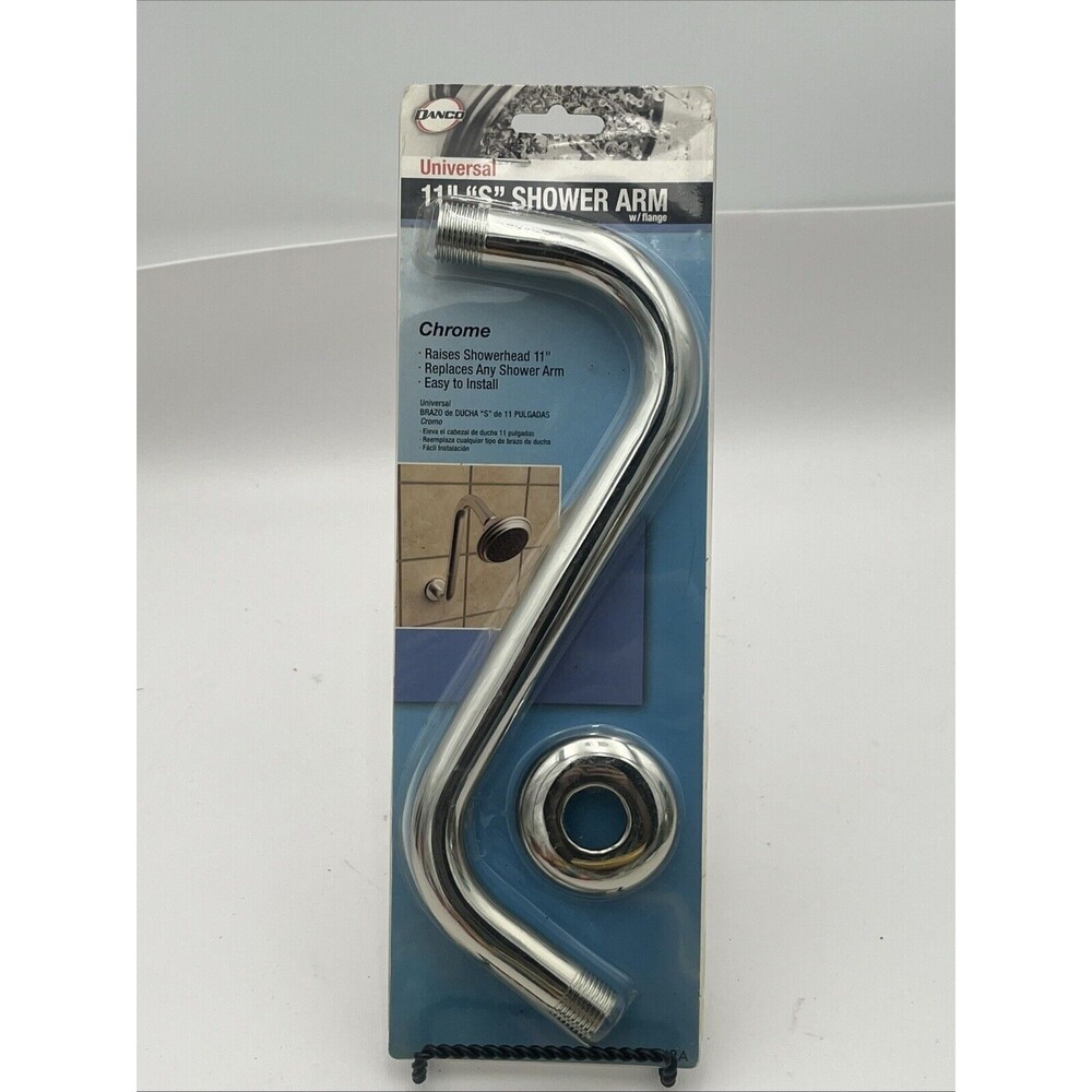 Danco Universal "S" Shower Arm & Flange 11" Chrome 27042A Easy to Install 1/2"
